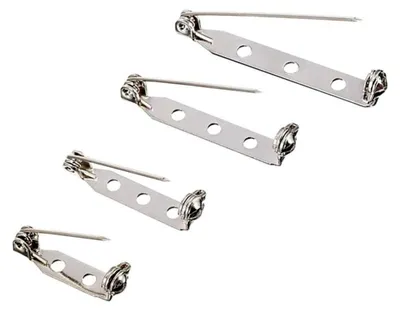 Produktbild von Sicherheitsnadeln für Broschenverschluss, 4 Größen: 20 mm, 25 mm, 32 mm und 38 mm, silber, 100 Stück
