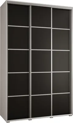 Produktbild von MEBLE KRYSPOL Davos 4 Schrank, drei Türen - 235,2x150x45 cm - Weiß Schwarz Silber