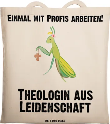 Produktbild von Mr. & Mrs. Panda Schultasche Theologin Leidenschaft - Transparent - Geschenk, Tote Bag, Tasche, Laptoptasche, Shopping, Einkaufstasche, Tragetasche
