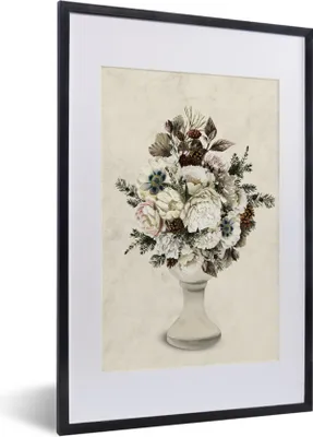 Produktbild von MuchoWow® Gerahmtes Poster Stillleben - Aquarell - Blumen 40x60 cm - Poster mit Schwarzem Bilderrahmen Wandposter Rahmen Foto Bilder - Poster in Rahmen