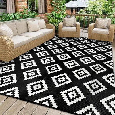 Produktbild von Famanu Außen-Teppich 150 x 245 cm - UV-beständig und wasserabweisend für Terrasse, Strand und Camping