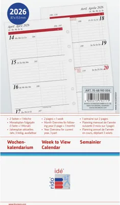 Produktbild von Wochenkalendarium Timing Special 8,7x15,3cm 1 Woche/2 Seiten 2026 Packung mit 3 Stück