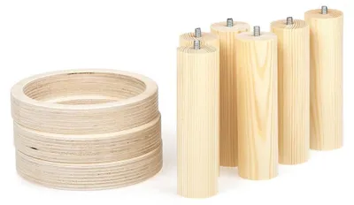 Immagine prodotto di Sawdust and Rainbows: gioco di lancio degli anelli in legno per bambini, naturale