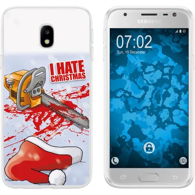 Produktbild von PhoneNatic Case kompatibel mit Samsung Galaxy J3 2017 Silikon-Hülle X Mas Weihnachten Hate X-Mas M8