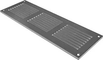 Produktbild von Lüftungsgitter 30 x 10 cm – Grau – Metallisches Rückluftgitter mit Insektenschutzgitter