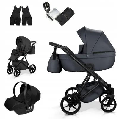 Produktbild von Kinderwagen 3in1 MOMMO Harmony - Schwarzes - stilvoll und bequem