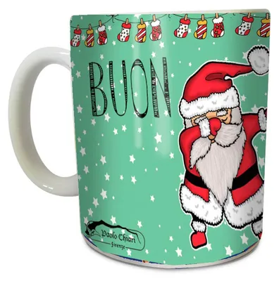 Weihnachtsbecher aus Keramik, 330 ml, mikrowellengeeignet, rund