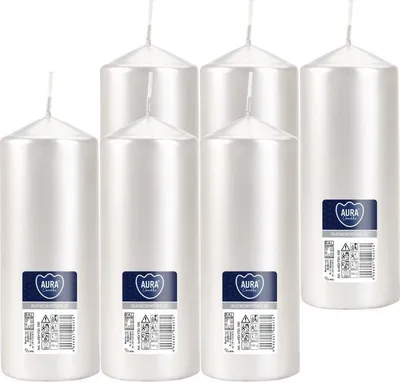 Zdjęcie produktu dla Świeca walec BISPOL Aura 48H 15CM SW60/150 BIAŁA PERŁA 6szt.