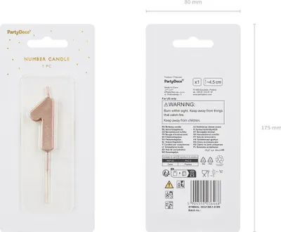 Zahlenkerze Zahl 1 Geburtstagskerze 4,5cm