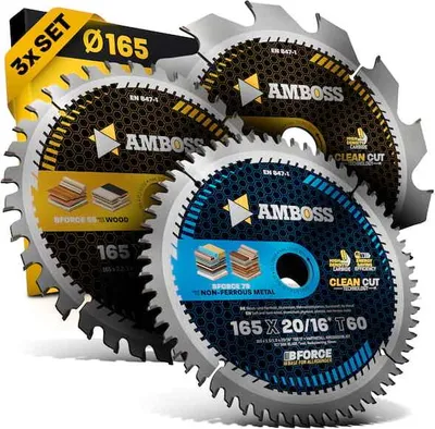 Produktbild von Amboss 3er-Set Ø165 x 20 Kreissägeblatt (Z12,Z36,Z60)