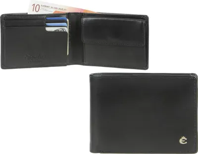 Produktbild von Esquire kleine Geldbörse HARRY Herren schwarz Leder RFID Schutz Portemonnaie 6KF 2803-49