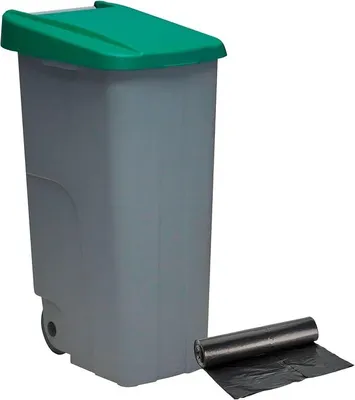 Produktbild von Rücklaufbehälter, 110 l, geschlossen, grün, 420 x 570 x 880 mm