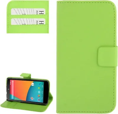 Produktbild von Handyhülle Horizontal Flip mit Credit Card Slots für LG Google Nexus 5 / E980 Grün