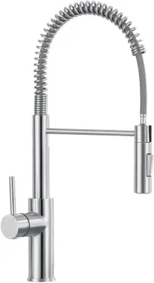 Produktbild von Edelstahl-Küchenarmatur mit Auszug, 2 Strahlarten, 360° drehbar, einhebelig