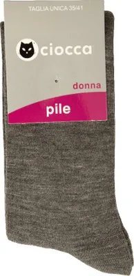 Zdjęcie produktu dla Skarpety długie damskie CIOCCA  Nr katalogowy 813/2 CALZINO PILE, rozmiar 35–41, akryl 90%, poliamid 9%, Elasthan 1%
