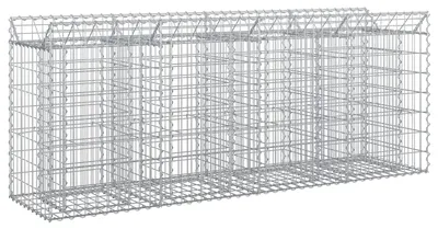 Image de Lit surélevé gabion 2 pcs Argenté