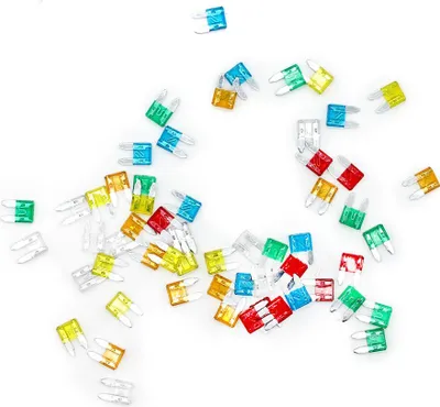 Image de assortiment de 60 mini-fusibles plats pour voiture, auto, camion, 5 A, 10 A, 15 A, 20 A, 25 A, 30 A