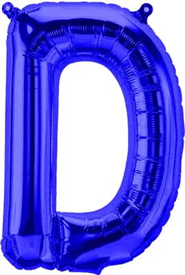 Produktbild von Folienballon Buchstabe D, blau, ca. 40 cm, für Luftbefüllung