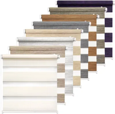 Produktbild von Doppelrollo Natural, Grau, 95x150cm - Duo-Rollo