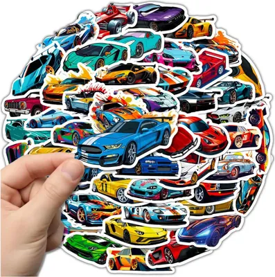 Obrázek produktu pro Sada samolepek na auto, 50 kusů, barevné, pro tvoření pro děti