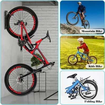 Produktbild von Fahrradhaken Wandmontage, 2er Pack, Robuste Stahlhaken, Bis 30 kg, für Garage und Außenbereich