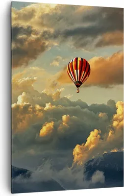 Produktbild von Bild auf Leinwand - Leinwandbild - Einteilig - Wolken Ballon Flug - 80x120cm - Wand Bild - Wanddeko - Wandbilder - Leinwanddruck - Wanddekoration - Leinwand bilder - Wandbild - PA80x120-3791