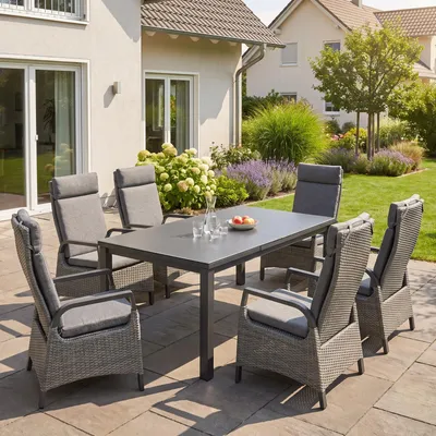 Produktbild von bellavista - Home&Garden® Gartenmöbel-Set Boston 4 – Ausziehtisch + 6 Hochlehner mit