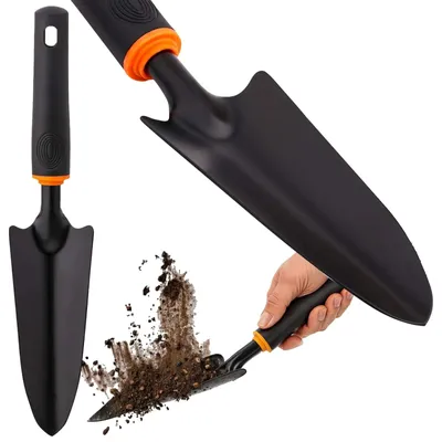 Zdjęcie produktu dla Łopatka ogrodnicza do sadzenia przesadzania roślin rozsady żelazna 28 cm ręczna do ogrodu doniczek rabat warzyw kwiatów