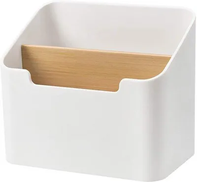Immagine prodotto di Organizer da scrivania - Organizer da ufficio - Supporto per telecomandi - Organizer da ufficio - Bianco - Per ufficio e casa - 14,3 × 9,2 × 12 cm