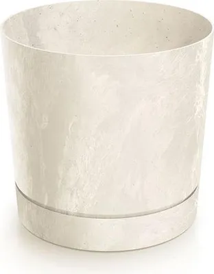 Image de Pot de fleurs BETON EFFECT couleur crème avec socle DPOP130E-CY700
