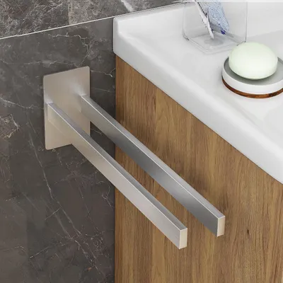 Produktbild von Handtuchhalter aus rostfreiem Stahl zum Kleben - Badezimmer Küche - Silber.