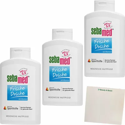 Produktbild von Sebamed frische Dusche 3er Pack (3x400ml Flasche) + usy Block