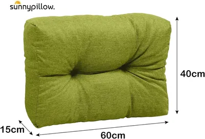 Produktbild von sunnypillow Palettenkissen für Gartenmöbel - Rückenkissen 60 x 40 cm - Rückenpolster für Bett und Sofa - Palettenpolster für Palettenmöbel - Gesteppte Gartenkissen - Rückenlehne, Seitenkissen Grün