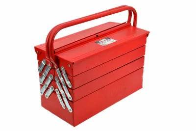 AWTOOLS Metall-Werkzeugkasten 7 Fächer 25x20x43 cm pulverbeschichtet