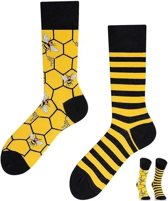 Produktbild von TODO Colours Lustige Socken mit Motiv - mehrfarbige, bunte, Verrückte für Herren und Damen (35-38, Bienen Socken)