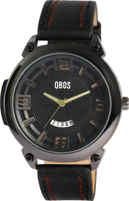 Produktbild von QBOS Herrenuhr mit Kunstlederionsband