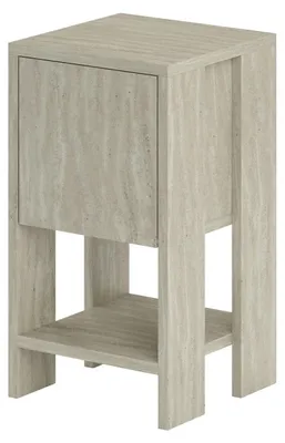 Produktbild von Nachttisch aus Holz "Ema" – 30 x 30 x 55 cm – Travertin