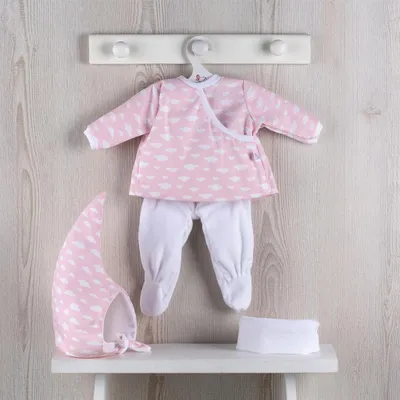 Produktbild von Asi Puppenkleidung Winteroutfit Skandinavien rosa mit Wolken - Puppenmode