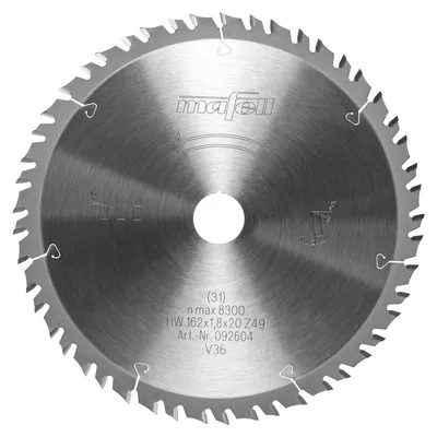 Image de Lame de scie Mafell KSB-WF162 GT, HW, 162 x 1,8 x 20 mm, Z49-7, 3WZ/FZ | 092604
