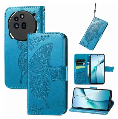 Obrázek produktu pro Pro Nothing Phone 3a Pro Koženkové peněženkové pouzdro na mobilní telefon Butterfly Design Case Blue
