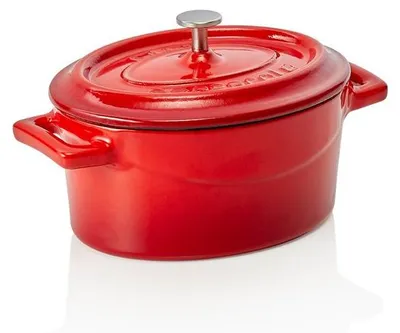 Image de LAVA Cocotte rouge 12,5 x 10 x 6 cm, série Cocottes ovales en fonte émaillée