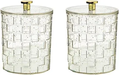 Produktbild von Famanu Wattenstäbchen-Organizer mit Deckel - Transparent, 2 Stück
