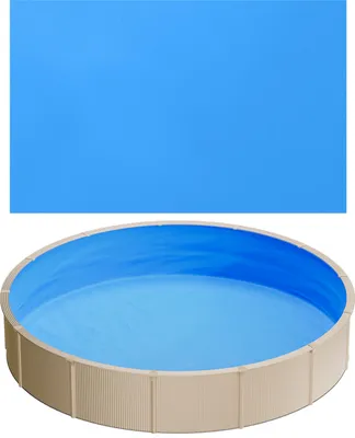 Produktbild von SucceBuy Poolinnenfolie 3,6 m, PVC-Folie für 90 cm Wandhöhe, Ersatzfolie mit 0,6 mm Stärke, Überlappende Schwimmbadfolie, Austauschfolie für Aufstellpools, Blau