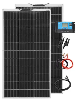 Zdjęcie produktu dla Panel słoneczny - Zestaw paneli słonecznych - Zestaw do instalacji paneli słonecznych - Elastyczny - Fotowoltaiczny - z kontrolerem - złącze PV