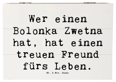 Produktbild von Mr. & Mrs. Panda Kiste Spruch Bolonka Zwetna 22 x 15 cm - Weiß - Geschenk, Hunderassen Charakter, Freundschaft, Truhe, treue Begleiter, Hund, Aufbewahrungsbox Holz, Hunde