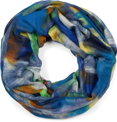 Produktbild von styleBREAKER Damen Loop Schal mit abstraktem Pinselstrich Muster, Schlauchschal mehrfarbig bunt, Tuch 01017130