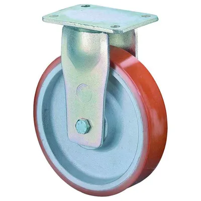Produktbild von BS Rollen Bockrolle RR110.C10.302 Durchmesser 300mm Tragfähigkeit 2800kg Platte 255x200mm Rad Aluminium / Guss-PUR95 - RR110.C10.302