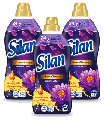 Produktbild von 3 x Silan Aromatherapy Weichspüler Dreamy Lotus mit ätherischen Ölen 1,056 L - Vorteilspackung - 3 Stücke
