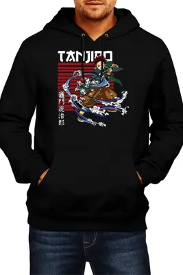 Produktbild von Herren Kapuzenpullover Japan Anime Manga Comics Demon Anime Slayer Tanjiro Kamado 01, Man 2XL / Schwarz