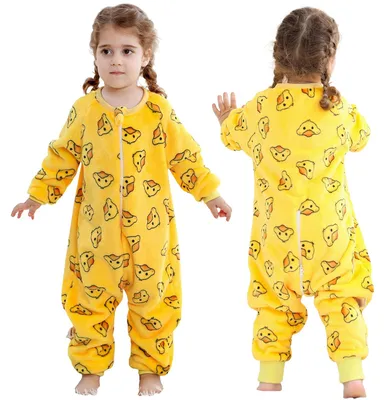 Productafbeelding van Slaapzak met voetjes, 2.5 Tog - Winterpyjama voor baby's met lange mouwen - Eendermotief - 4-5 jaar